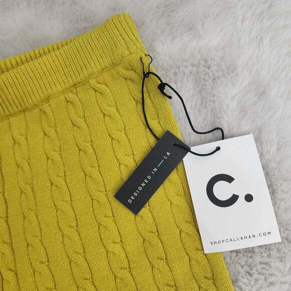 NWT Callahan Revolve Winona Cable Knit Sweater Shorts Dandelion Yellow XS - Picture 3 of 13